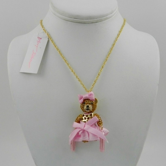 🏈 🔹️Betsey Johnson🔹️ Cheerleader Bear Pendant Necklace New ✨️🏈 - Picture 5 of 5